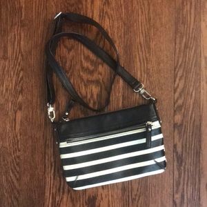 Striped crossbody bag